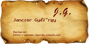 Janczer György névjegykártya