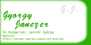 gyorgy janczer business card