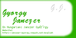 gyorgy janczer business card